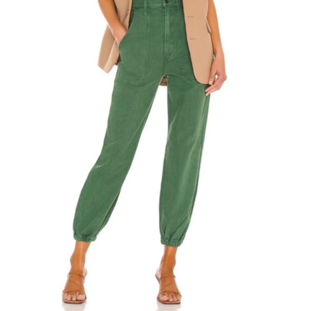 MOTHER Wrapper Patch Springy High Rise Jogger Jeans Army Green